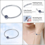 925 Silver 17-20CM Heart Pave Zirconia Original Bracelets Infinity Bracelet Fit DIY Charms Bead Birthday Jewelry Gifts Hot Sale