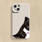 Cute Black Cat Silicone Case for iPhone 17 16 15 14 13 12 Pro Max