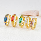 2023 Simple Stainless Steel Round Hoop Earring Colourful Zircon