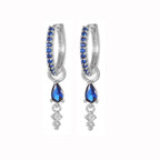 Cubic Zirconia Water Drop Hoop Earring Stainless Steel Geometry