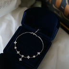 925 Sterling Silver Inlaid Zircon Delicate Flower Ornament Bracelet for Women Korean Temperament High Quality Jewelry Gift