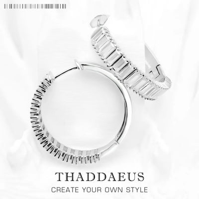 White Stones Pave Creole Hinged Hoop Earrings 925 Sterling Silver