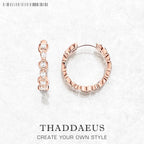 Rose Gold Creole Circles Hinged Hoop Earrings 925 Sterling Silver Glam