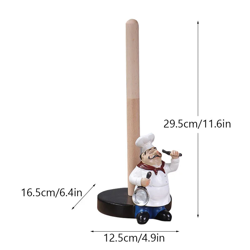 Chef Figure Collections Paper Holder Sculpture Dinner Table Kitchen Decoration