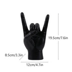Resin Rock and Roll Gesture Hand Figurines Devil Horns Sculpture Tabletop Pop Art