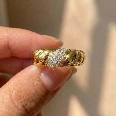 925 Sterling Silver Fashion Luxury Paved Crystal Cubic Zirconia Hip Hop Finger Ring Versatile Jewellery