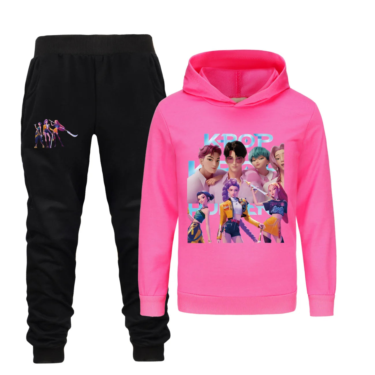 Kids Kpop Demon Hunters Hoodie and Pants 2pcs Set Boys Girls Tracksuit Outfit