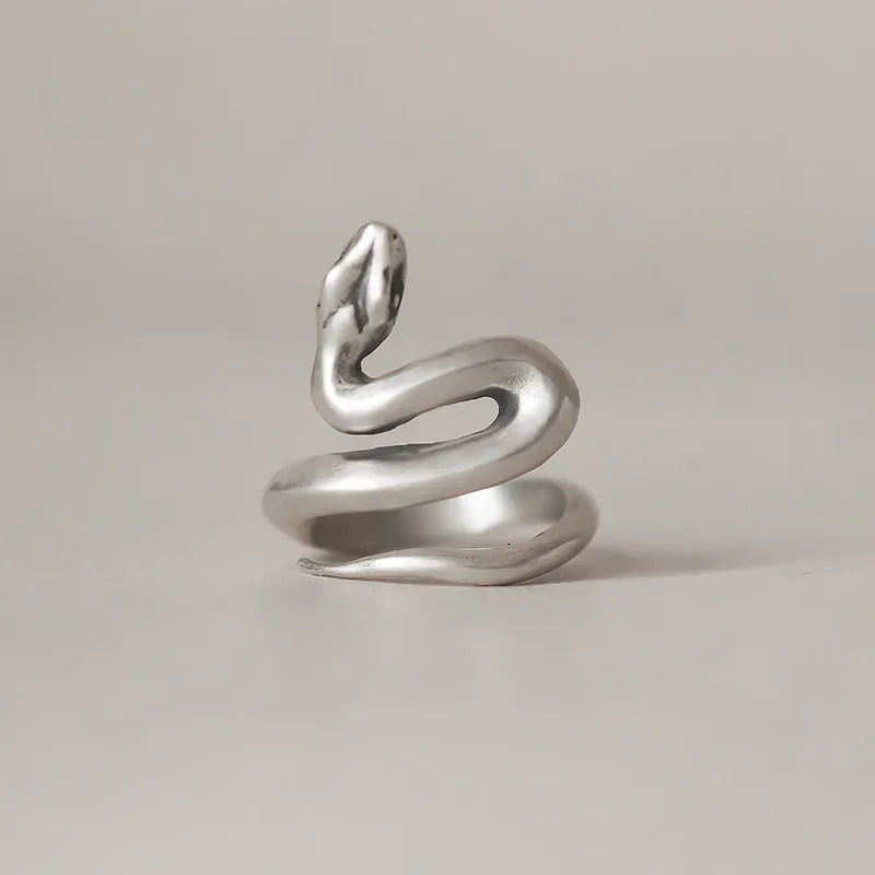 925 Sterling Silver Snake Frosted Adjustable Ring Engagement Jewellery Accessory Wholesale