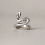 925 Sterling Silver Snake Frosted Adjustable Ring Engagement Jewellery Accessory Wholesale