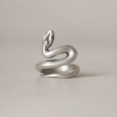 925 Sterling Silver Snake Frosted Adjustable Ring Engagement Jewellery Accessory Wholesale