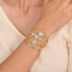 Pave Cubic Zirconia Chain Bracelet for Women, Simple Gold Plated Dainty Jewelry Gift