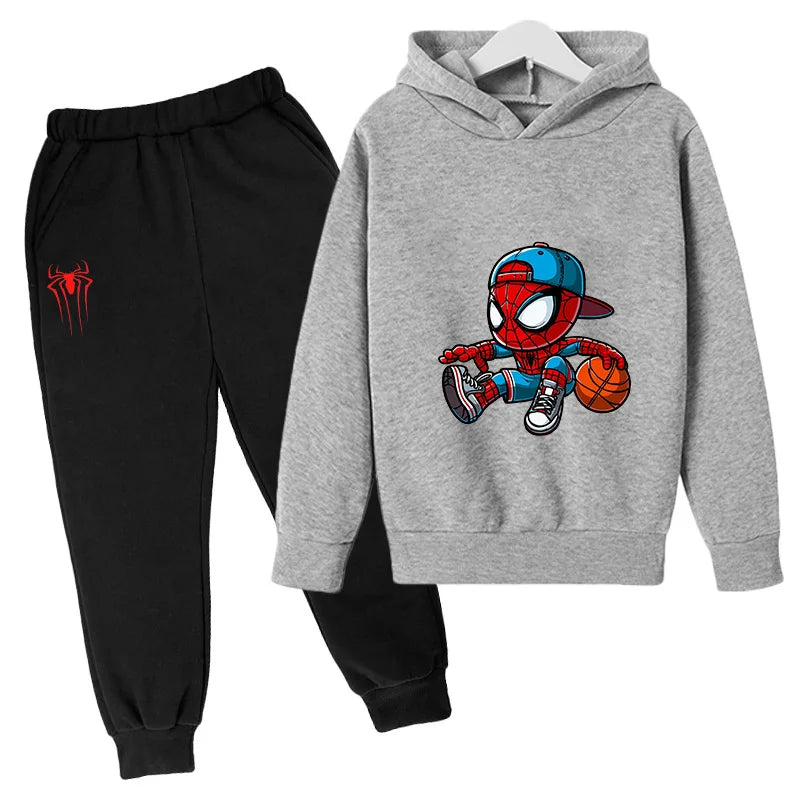 Kids Spiderman Pullover & Sweatpants Set Boys Girls Warm Fashion Outfit
