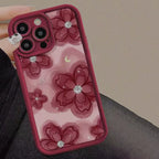 Moonlit Red Flower Case for iPhone 17 16 15 14 13 12 11 Pro Max Plus 17 Air