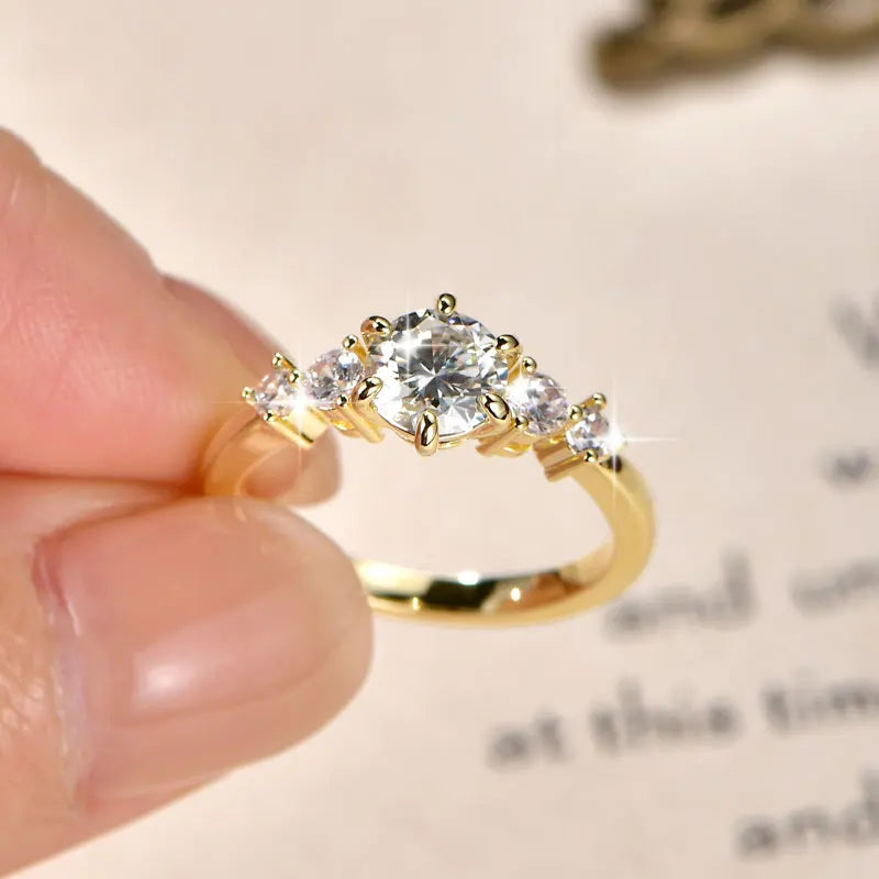 1.0ct D Moissanite Ring 14K Gold Filled Six Claws Classic Finger Band 2026