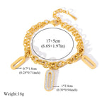 Reversible Heart Stainless Steel Charm Bracelet 18K Gold Plated Waterproof