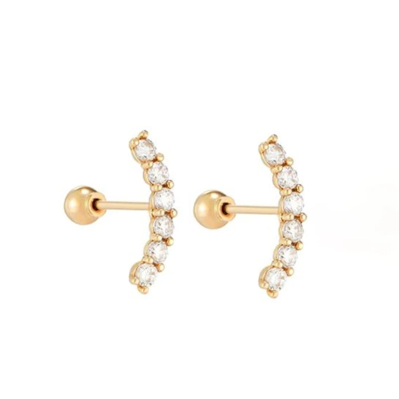 New Stainless Steel Round Hoop Earrings Colourful Crystal Zirconia