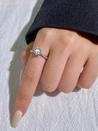 DW Luxury 0.5-2CT Moissanite Diamond Rings for Women Engagement Real 925 Sterling Silver Original Wedding Gemstone Fine Jewelry