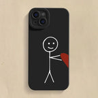 Cartoon Matchman Heart Case for Samsung S25 S24 S23 S22 Ultra A16