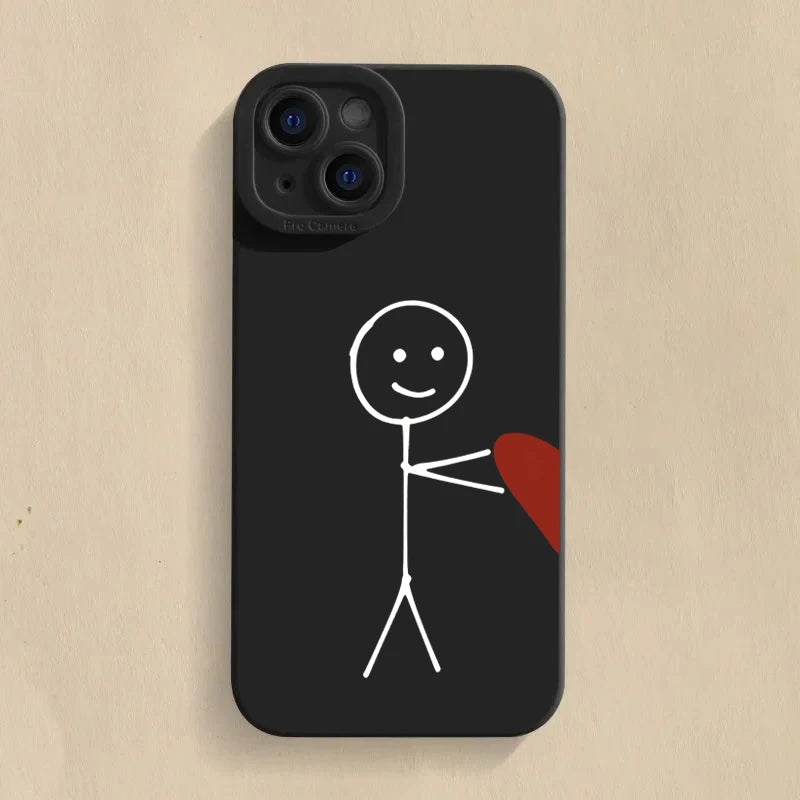 Cartoon Matchman Heart Case for Samsung S25 S24 S23 S22 Ultra A16