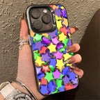 Colourful Star Matte Laser Case for iPhone 16 15 14 13 12 Pro Max