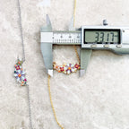 Flowers Colourful Stones Necklace Link Chain 925 Sterling Silver Jewellery