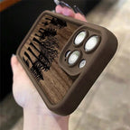 Retro Forest Brown Wood Case for iPhone 17 16 15 14 13 12 11 Pro Max Plus