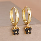 1 Pair Fashion Stainless Steel Zircon Butterfly Pendant Earrings Helix