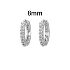 2PCS Gold Colour Crystal Zirconia Chain Hoop Earrings Small Pendant