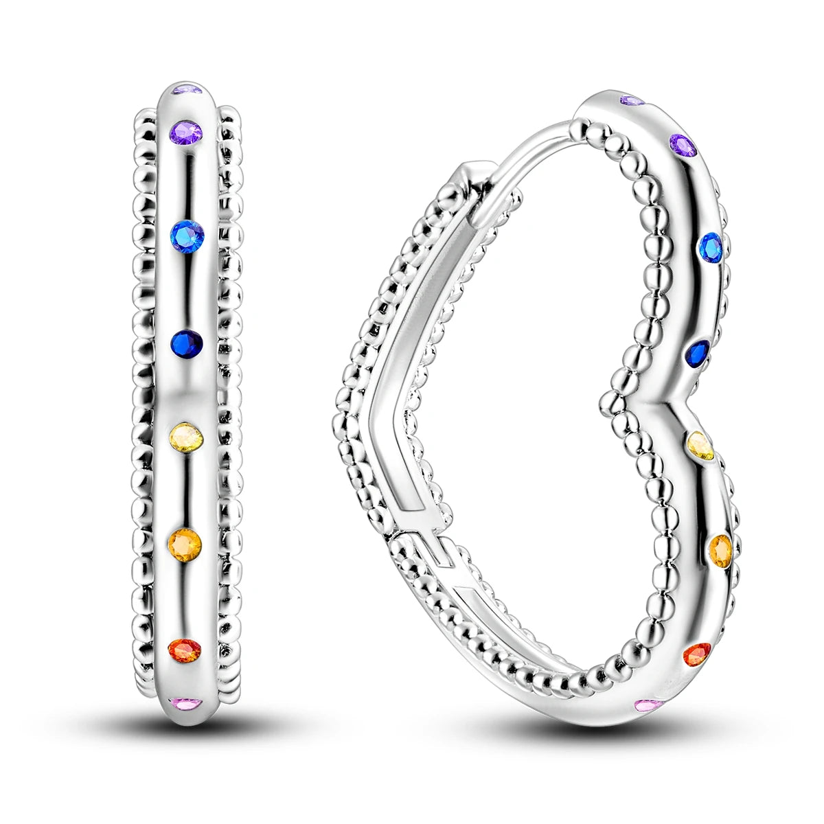925 Sterling Silver Exquisite Heart-shaped Versatile Hoop Earrings Birthday Gift