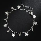 Zircon Butterfly Chain Bracelet 925 Sterling Silver Elegant Wedding Jewellery