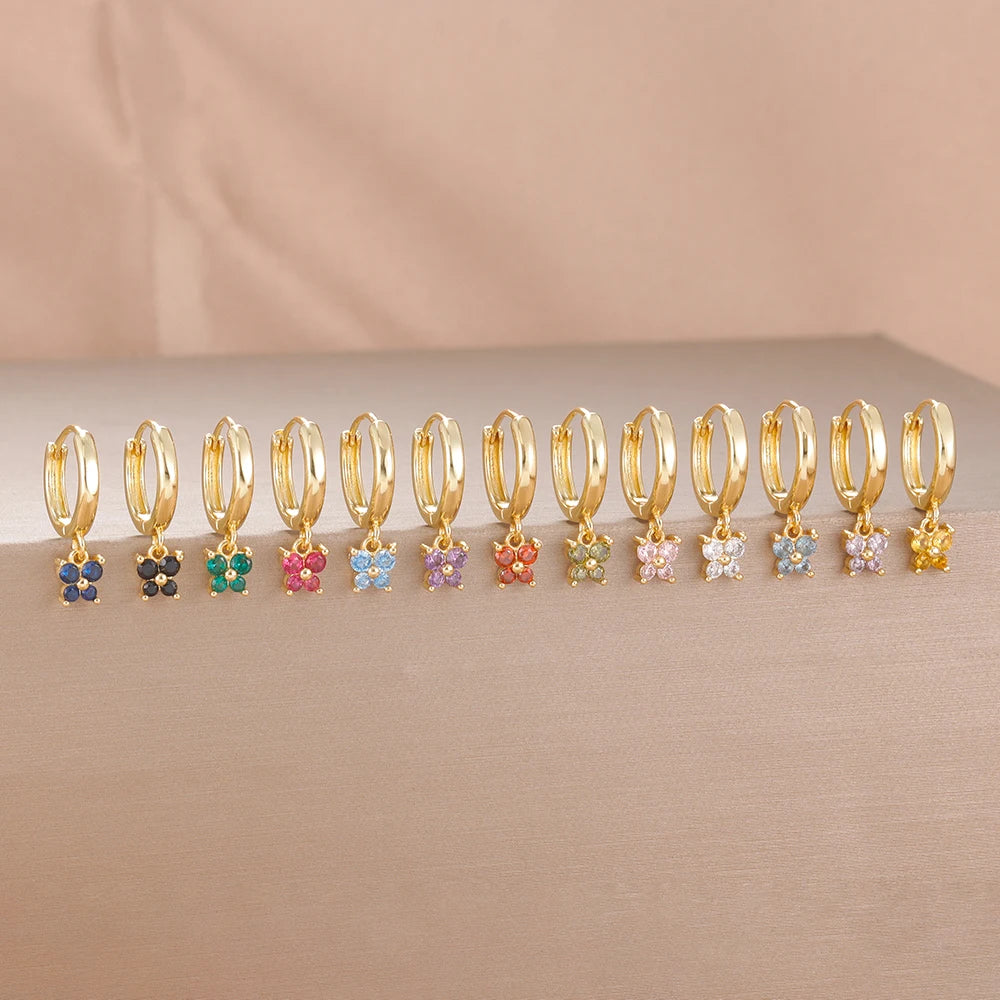 1 Pair Fashion Stainless Steel Zircon Butterfly Pendant Earrings Helix