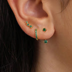 3 Pairs S925 Needle Minimalist Earrings Set Hoop Ear Climber Stack