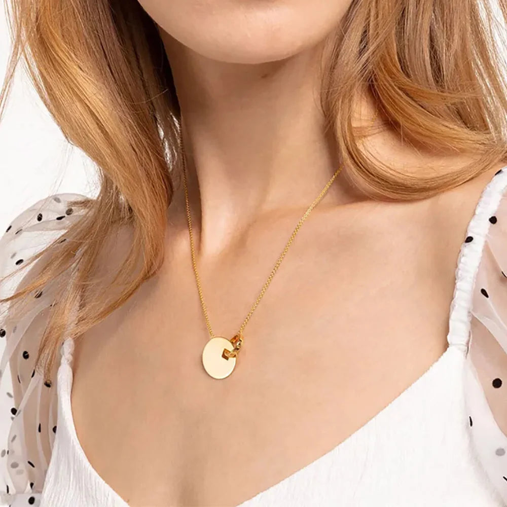 Round Ornament Necklace & Earring Set 925 Sterling Silver Together Forever