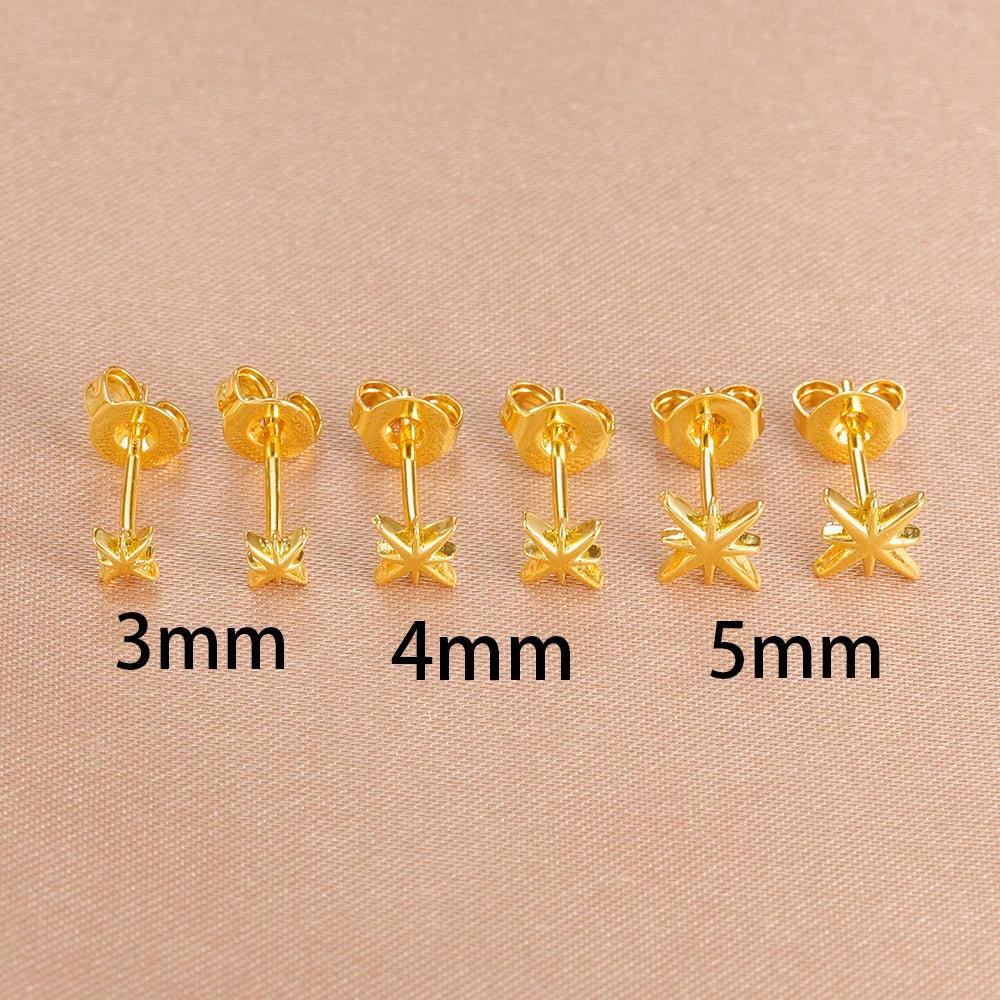 Fashion Minimalist Star Stud Earring 14K Gold Plated Mini Daily