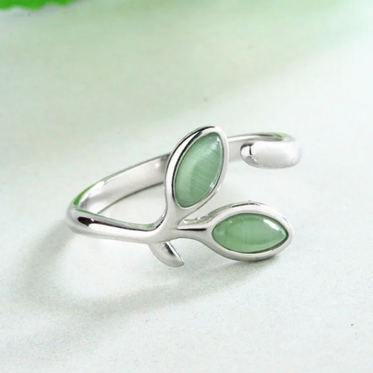 925 Sterling Silver Foliage Adjustable Ring Girls Wedding Luxury Quality Jewellery Accessory