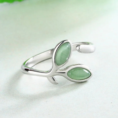 925 Sterling Silver Foliage Adjustable Ring Girls Wedding Luxury Quality Jewellery Accessory