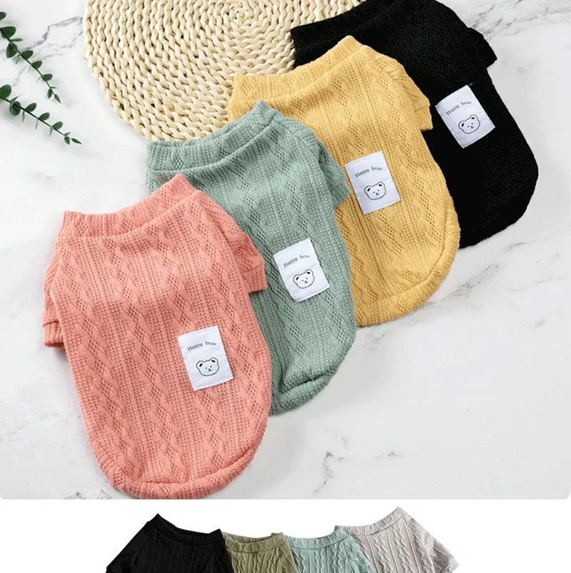 Classic Puppy Dog Knitting Sweater Winter Warm Pet Clothes for Small Dogs Cats Vest Pet Clothing Apparel French Bulldog Costume