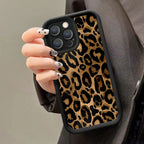 Fashion Black Leopard Case for iPhone 17 16 15 14 13 12 11 Pro Max 7 8 Plus
