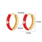 New Stainless Steel Round Hoop Earrings Colourful Crystal Zirconia