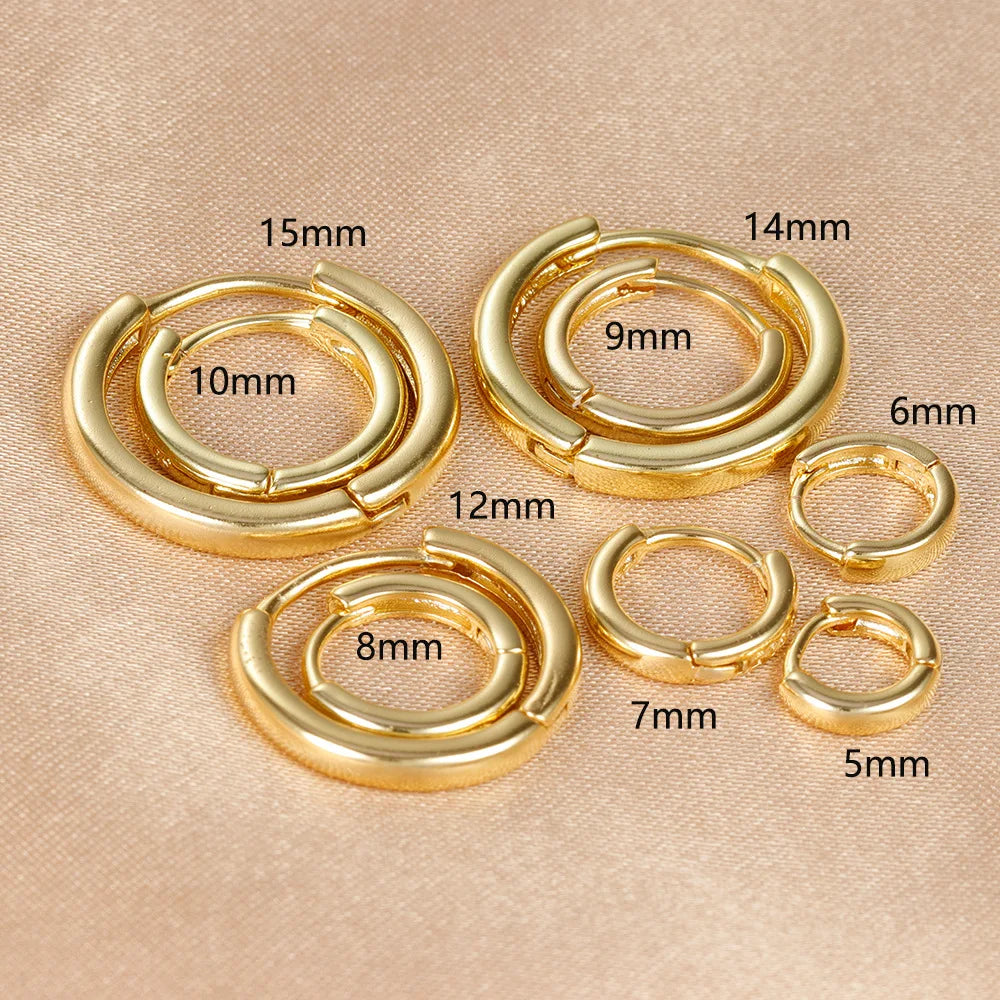 2PCS Minimal Crystal Zirconia Stainless Steel Hoop Earrings Huggie