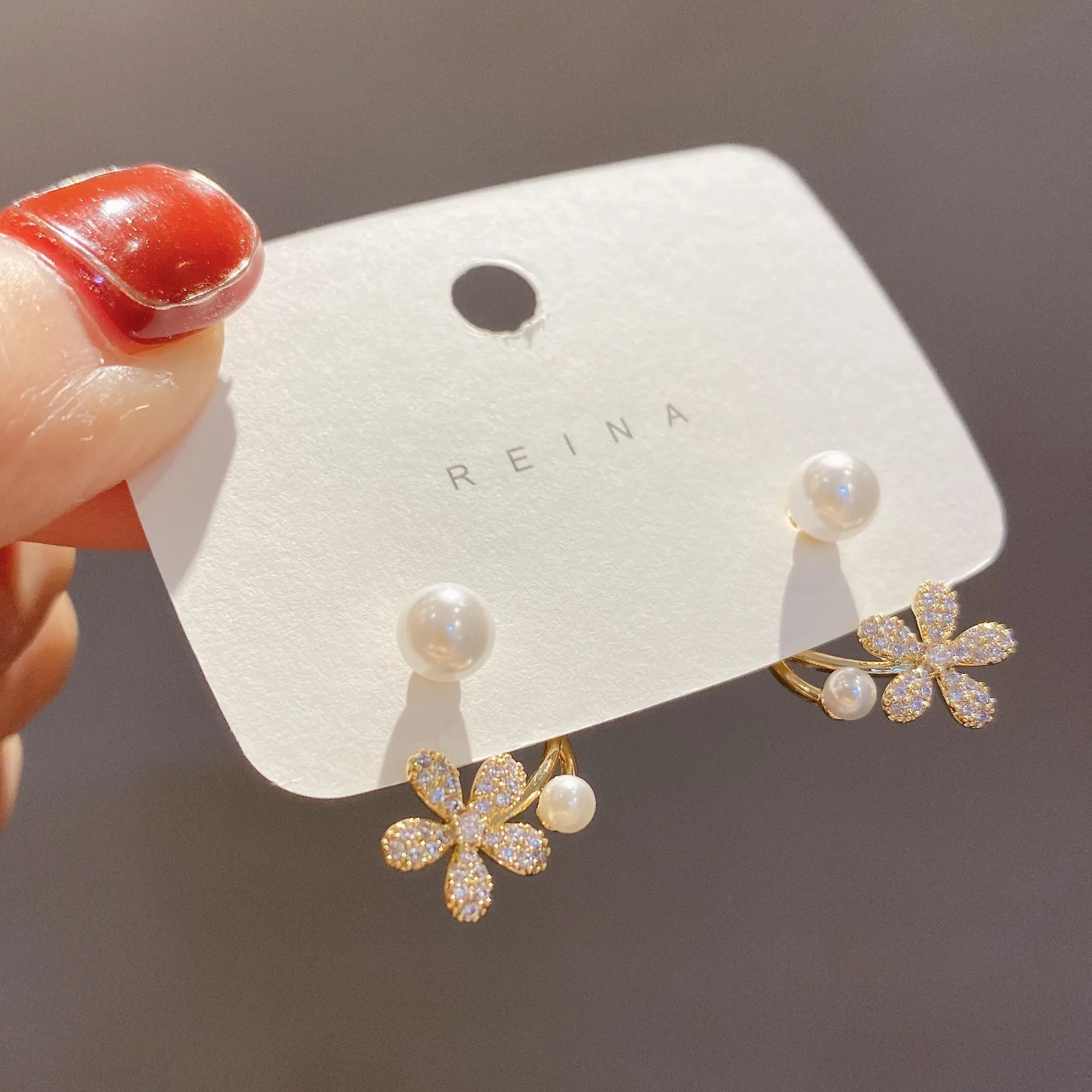 Korean Vintage Glossy Arc Bar Long Tassel Drop Earrings Gold Colour