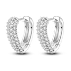 925 Sterling Silver Exquisite Heart-shaped Versatile Hoop Earrings Birthday Gift