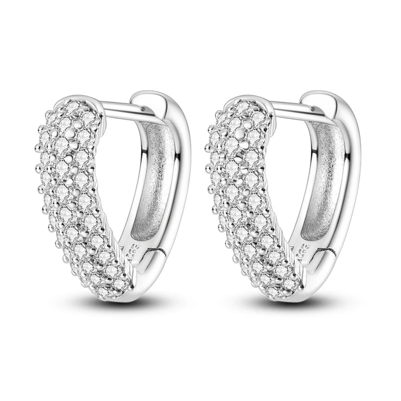 925 Sterling Silver Exquisite Heart-shaped Versatile Hoop Earrings Birthday Gift