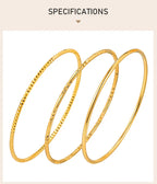 Women Bangle Bracelet Stainless Steel, 18k Gold Plated 2mm Stackable Glossy Thin Jewelry