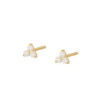 New Stainless Steel Cubic Zirconia Link Chain Ear Studs Triangle