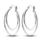 925 Sterling Silver Multi Circle Minimalist Hoop Earrings Birthday Jewellery