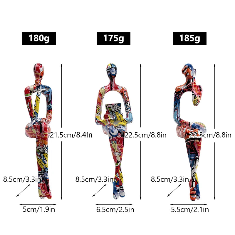 Graffiti Abstract Figurine Modern Pop Art Sculpture Living Room Bookshelf Desk Decor