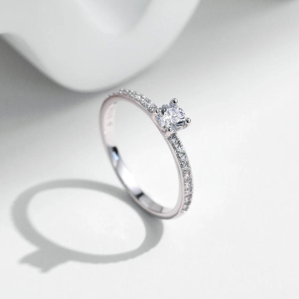 MODIAN D Color Moissanite Ring Delicate Square 925 Sterling Silver Lab Diamond Ring For Women Wedding Statement Jewelry