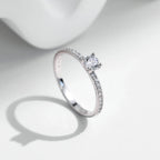 MODIAN D Color Moissanite Ring Delicate Square 925 Sterling Silver Lab Diamond Ring For Women Wedding Statement Jewelry