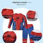 Spiderman Muscle Cosplay Suit Superhero Boys Girls Top Pants Cape Halloween
